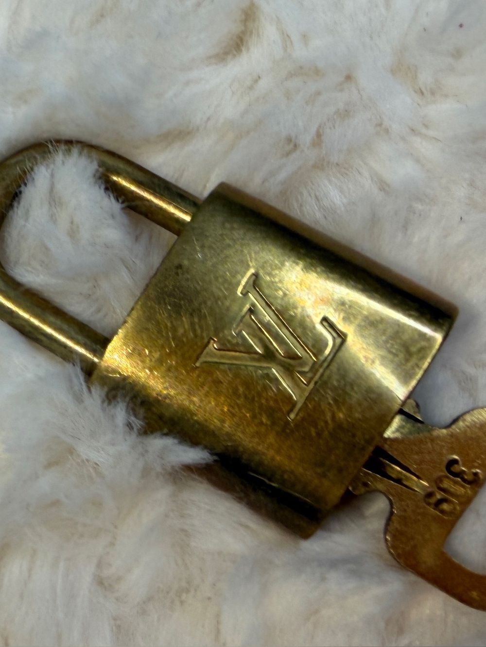 Authentic Louis Vuitton Brass Padlock & Key No. 309 Vintage
